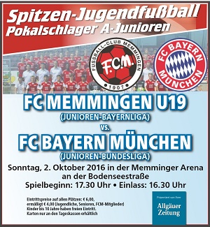 Anzeige U19 Pokalspiel 300