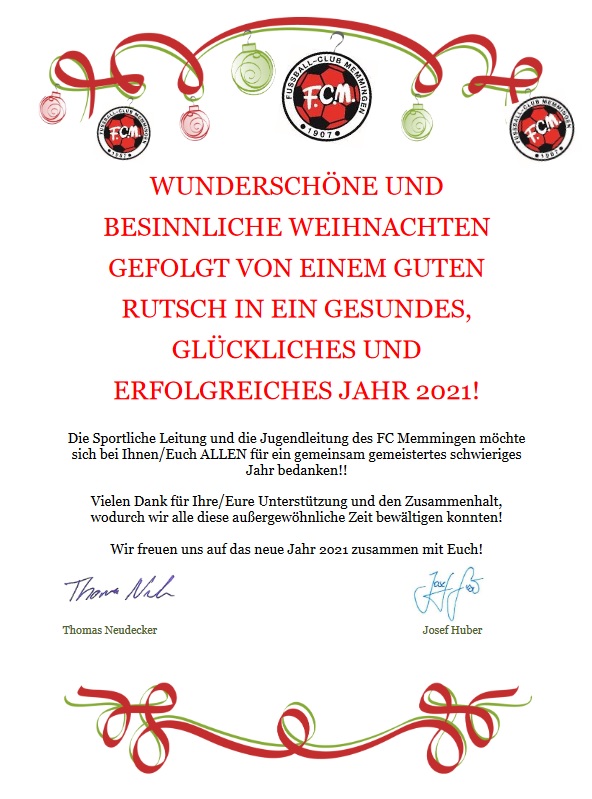 Weihnachtskarte Jugendabteilung