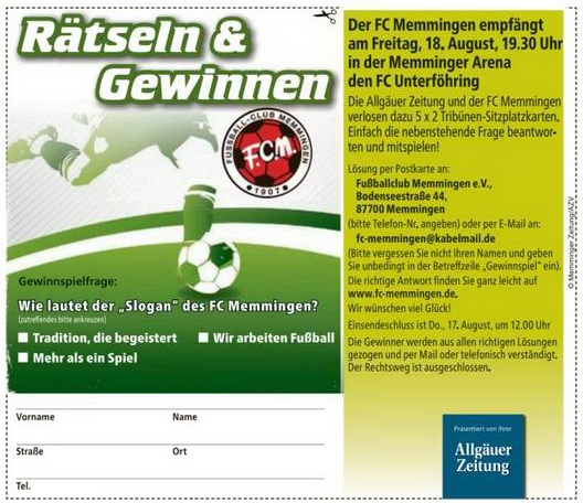 AZ Gewinnspiel 140817
