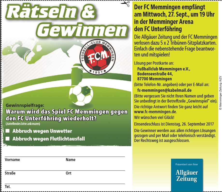AZ Gewinnspiel Unterfoehring