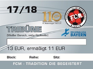 Eintrittskarte Tribuene 2017 2018 300