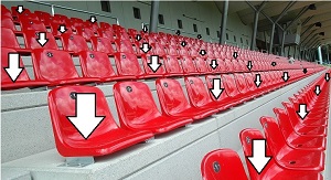 Arena Sitze Zuschauermarkierung 300