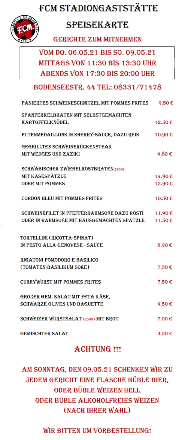 Speisekarte 060521