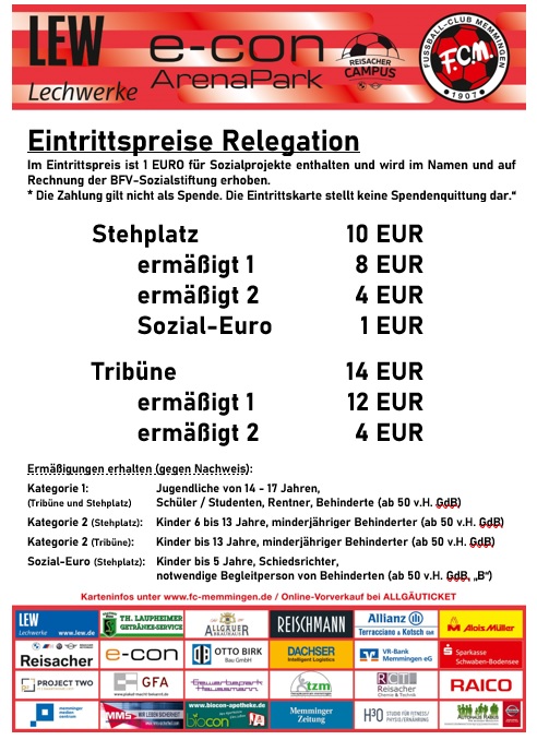Eintrittspreise Relegation